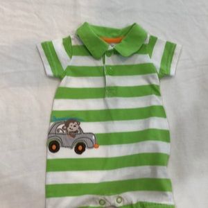 Carters Monkey striped Collared Onesie